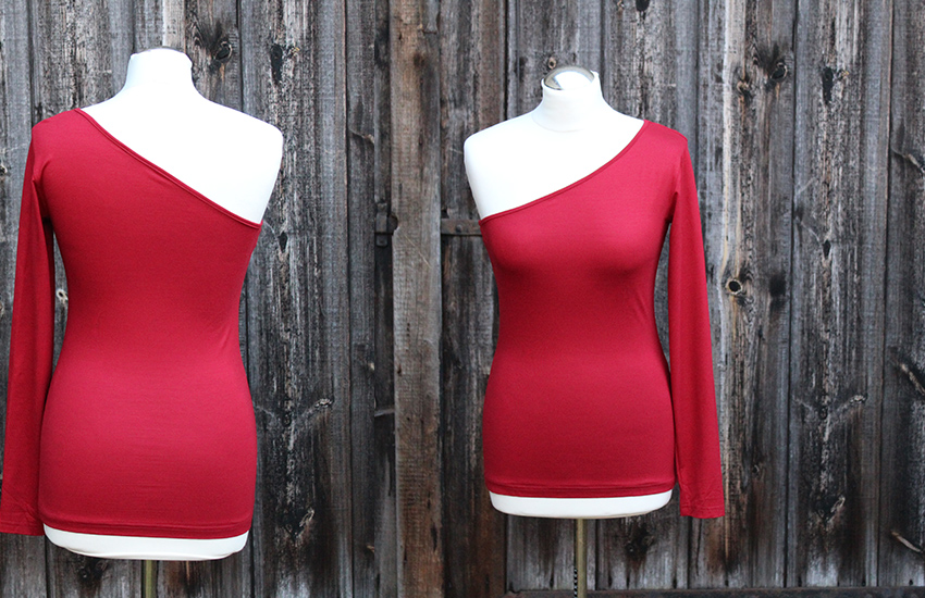 One-Shoulder Shirt Langarm