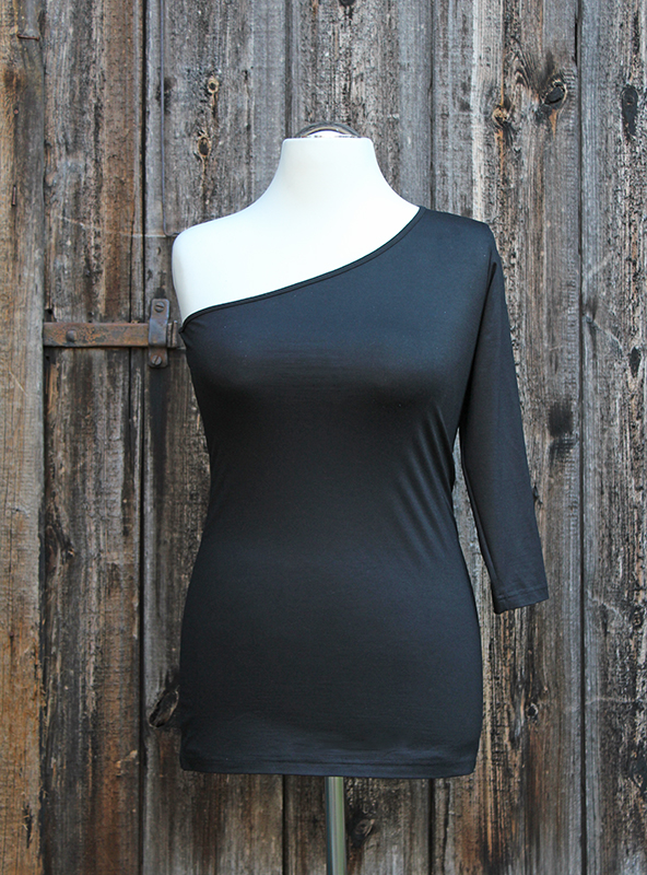 One-Shoulder Shirt Dreiviertelarm