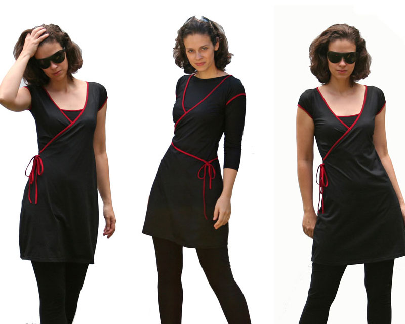 Wickelstyle Kleid mit No.1 kleinen Ärmelchen