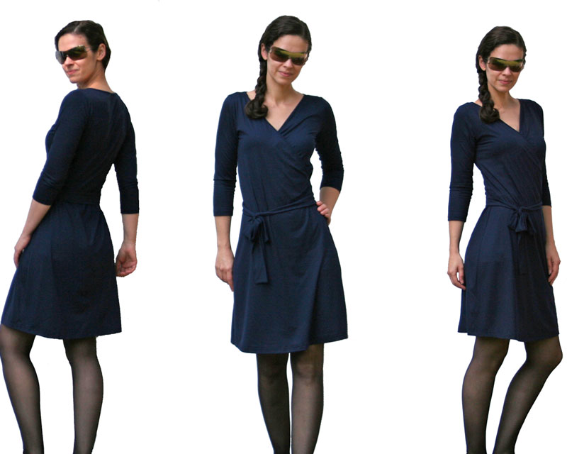 Wickelstyle Kleid No.2 mit Dreiviertelarm