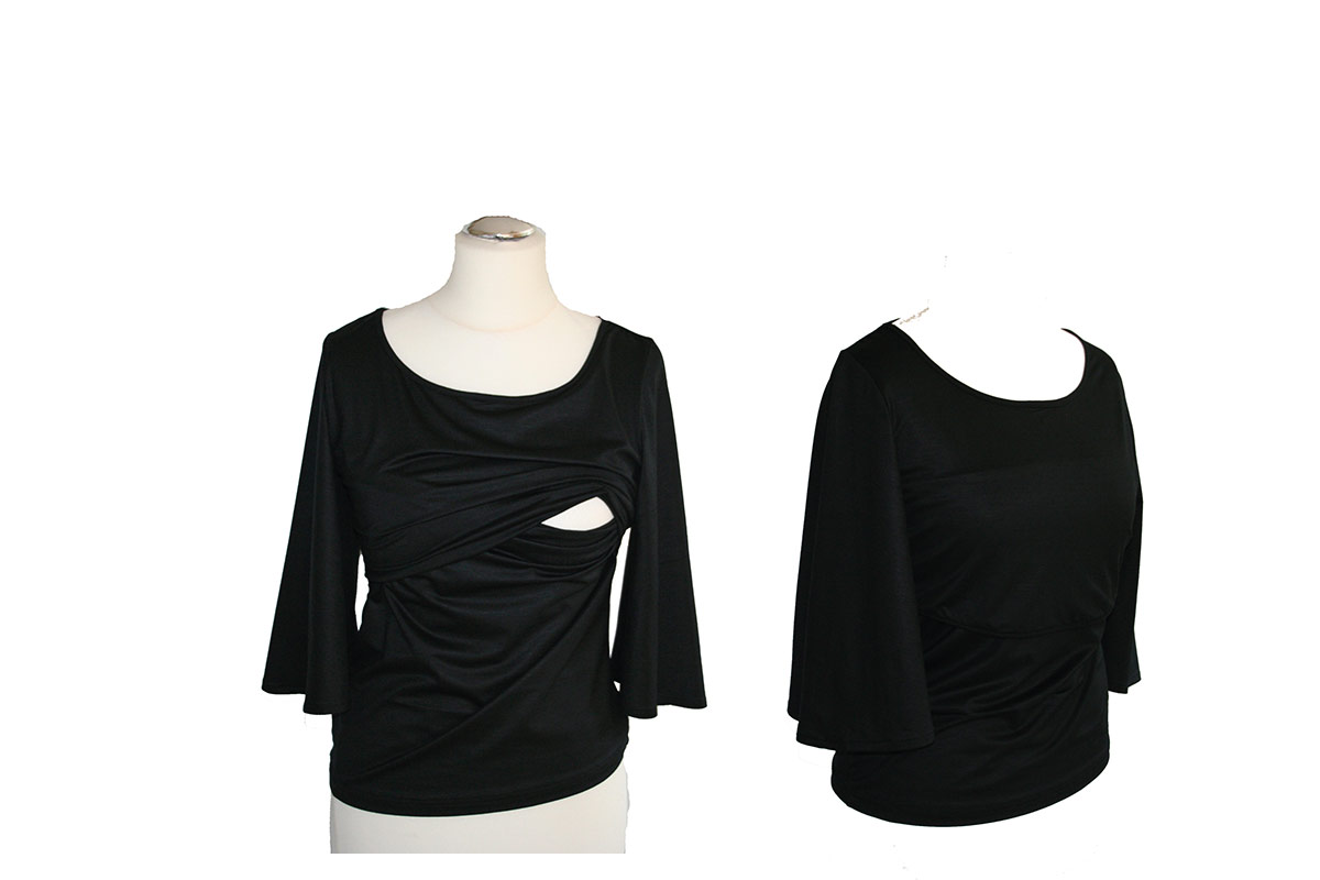 Medi-C Still-Shirt mit Schmetterlingsärmeln