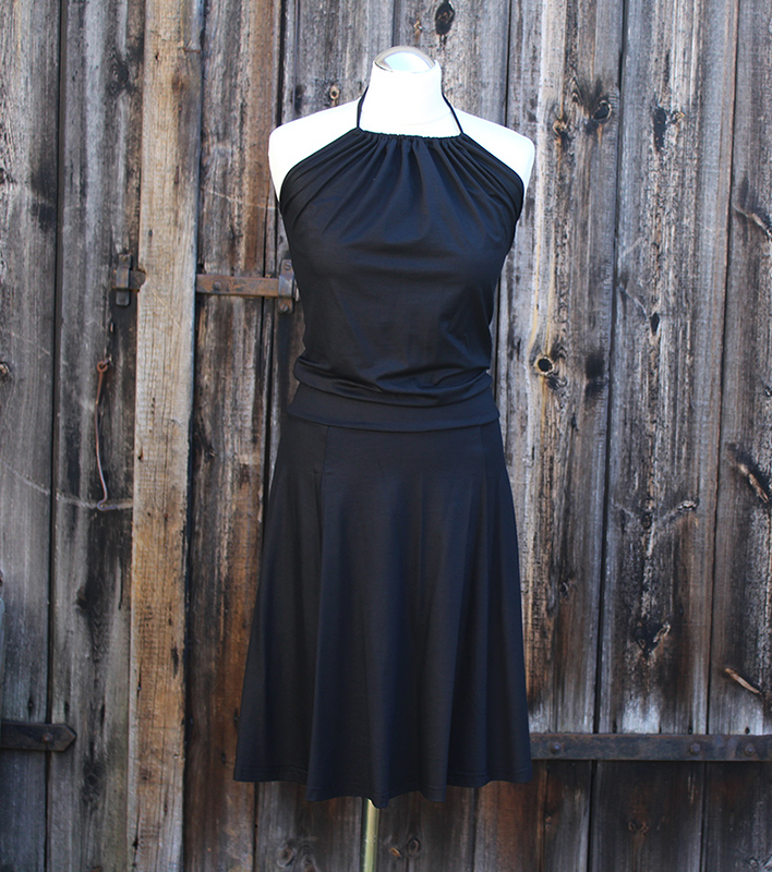 Neckholder Kleid Swing mit Tunnelzug, Länge ca. 100 cm