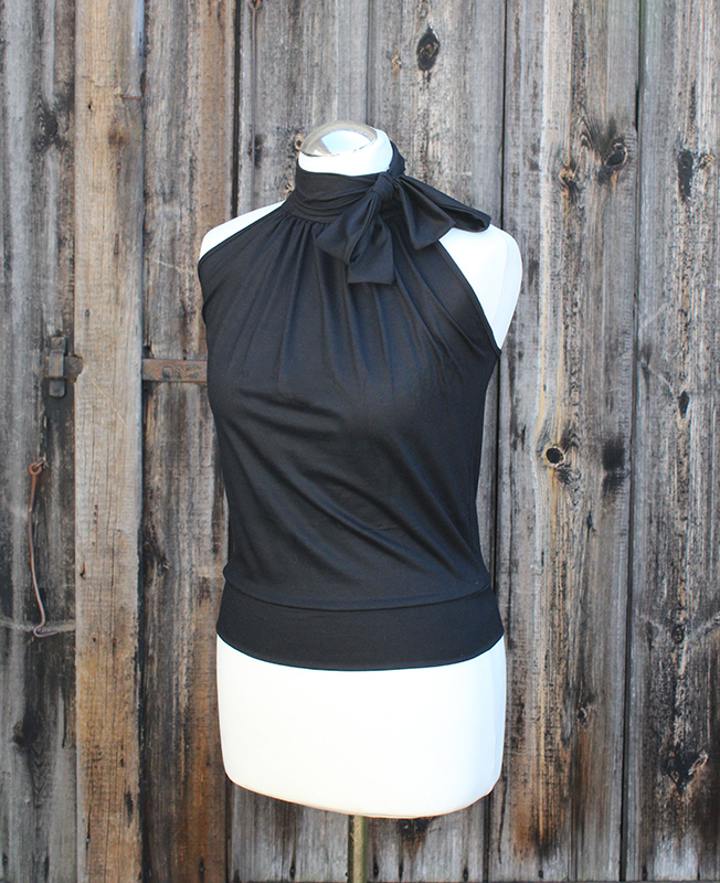 Neckholder Top No.1 mit Schleife und Bündchen, aus Viskosejersey