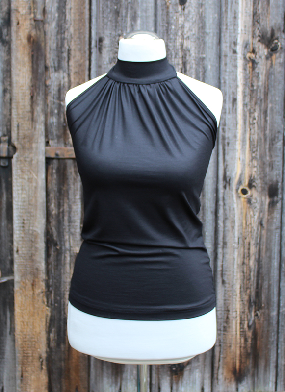 Neckholder Top No.1 mit Schleife, aus Viskosejersey, Made in Germany