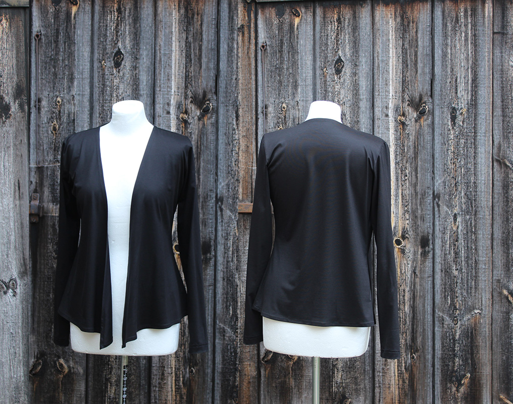Jerseyjacke zum Knoten, Langarm, schmal geschnitten